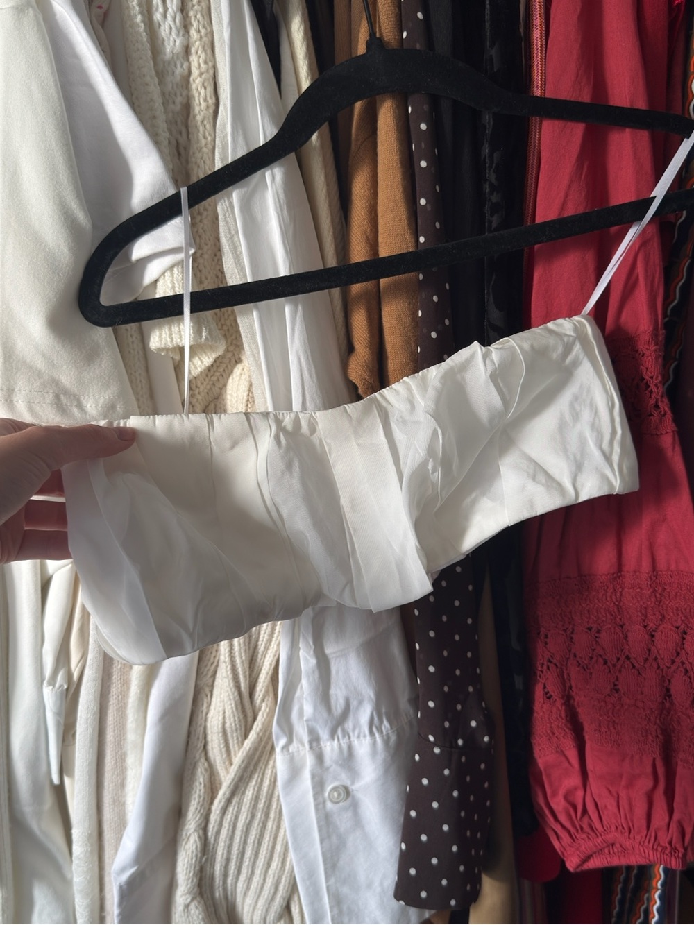 Rachel Comey White Ruffled Bandeau Crop Top